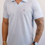Polo Calvin Klein Texturizada Azul Claro P