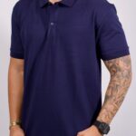 Polo Ricardo Almeida - Bordado Lamar Azul Marinho P