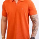 Polo Calvin Klein - Texturizada Laranja M