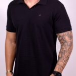 Polo Calvin Klein - Texturizada Preto G
