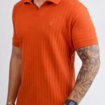 Polo Ralph Lauren Texturizada - Gola Italiana Laranja G