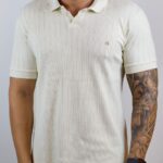 Polo Calvin Klein Texturizada Bege P