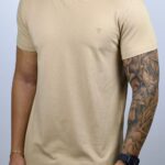 Camiseta Dom Vigor - Gola Texture Bege P