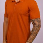 Polo Hugo Boss - Texturizada Laranja M