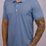 Polo Hugo Boss - Texturizada Azul Claro G