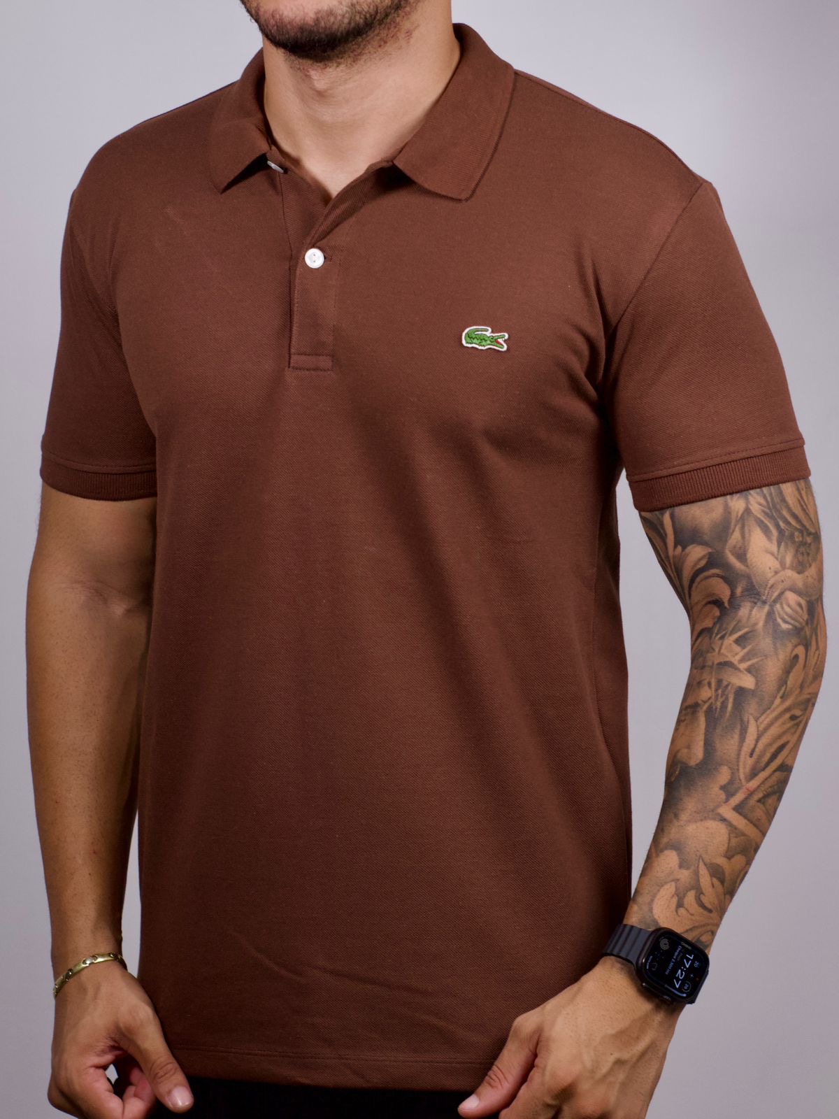 8ed2df4b-c6bc-4124-9467-3d4507cbb882 Polo Lacoste Tradicional Marrom M - Imagem 1