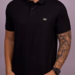Polo Lacoste Tradicional - Small Preto M