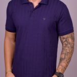 Polo Texturizada Dom Vigor Azul Marinho M